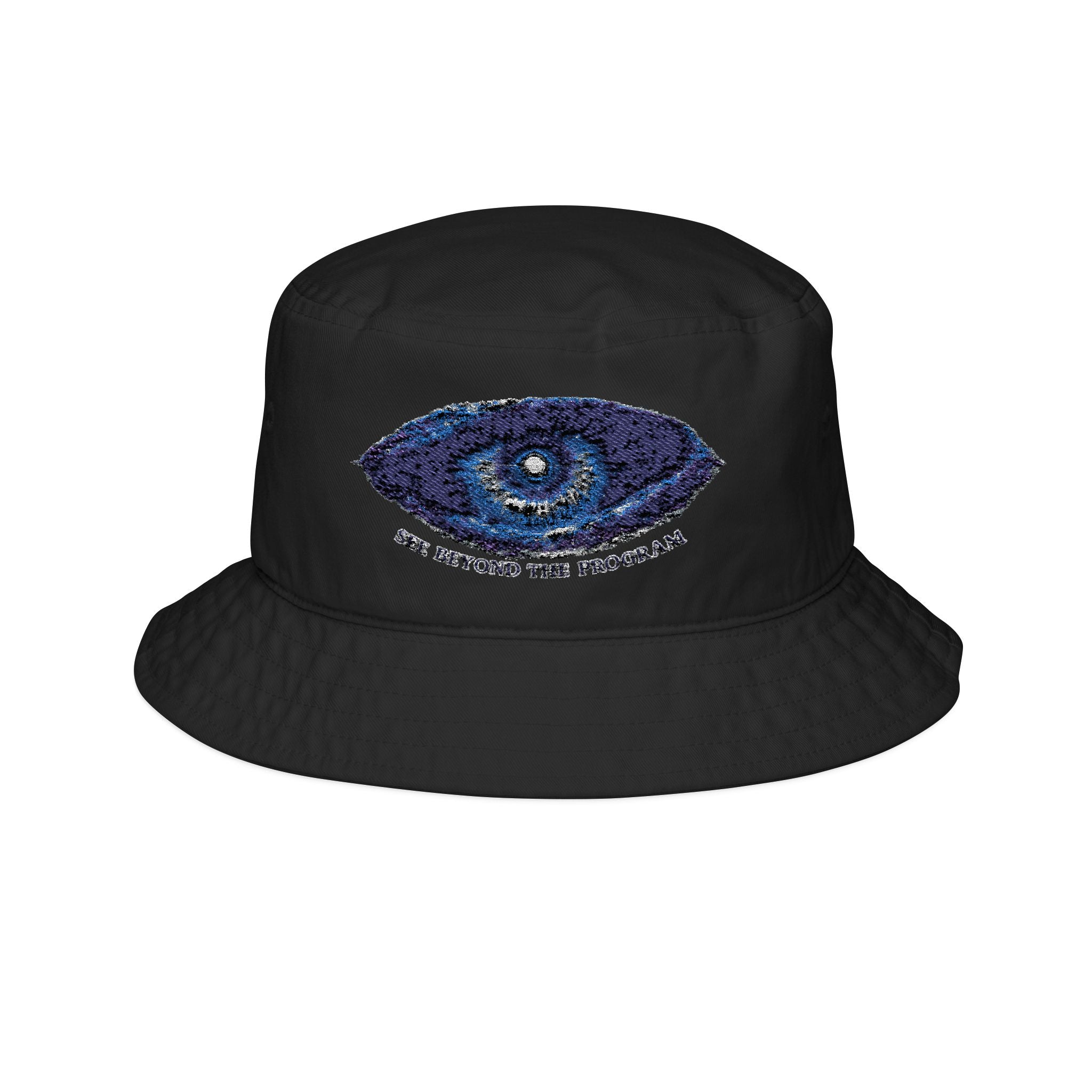 Embroidered Galaxy Eye Bucket Hat — 'See Beyond the Program'