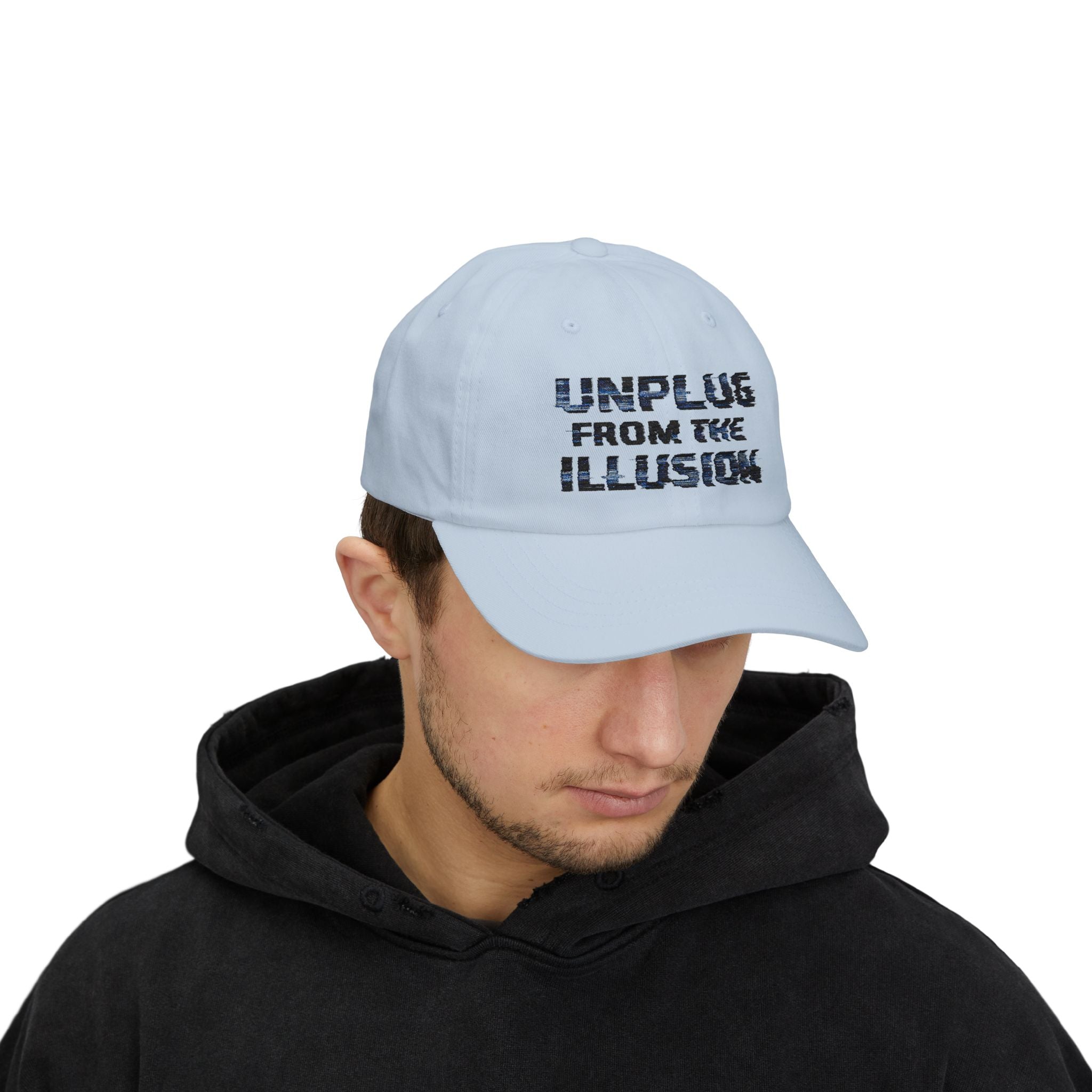 Unplug From The Illusion Dad Cap - Classic White Embroidered Baseball Hat