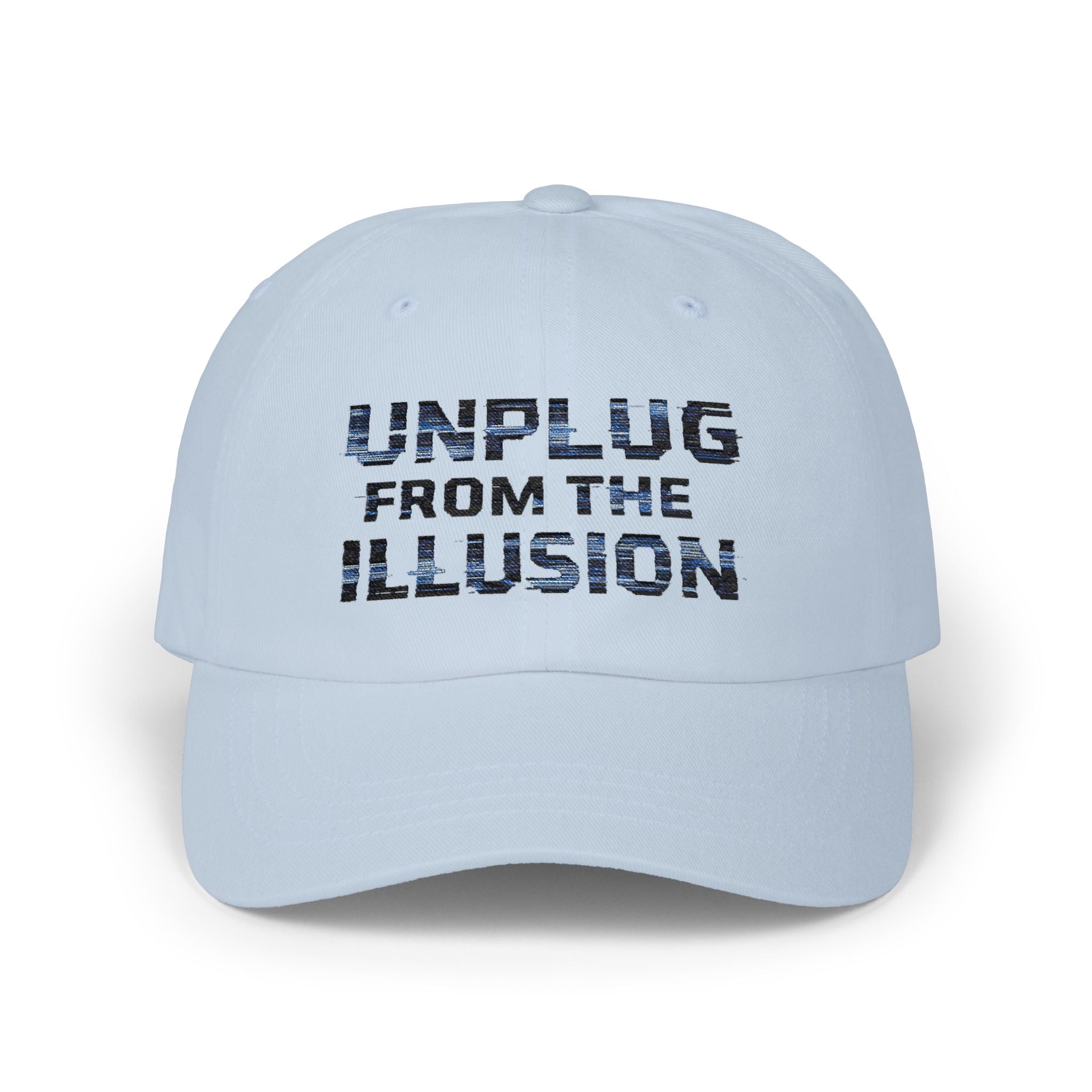 Unplug From The Illusion Dad Cap - Classic White Embroidered Baseball Hat