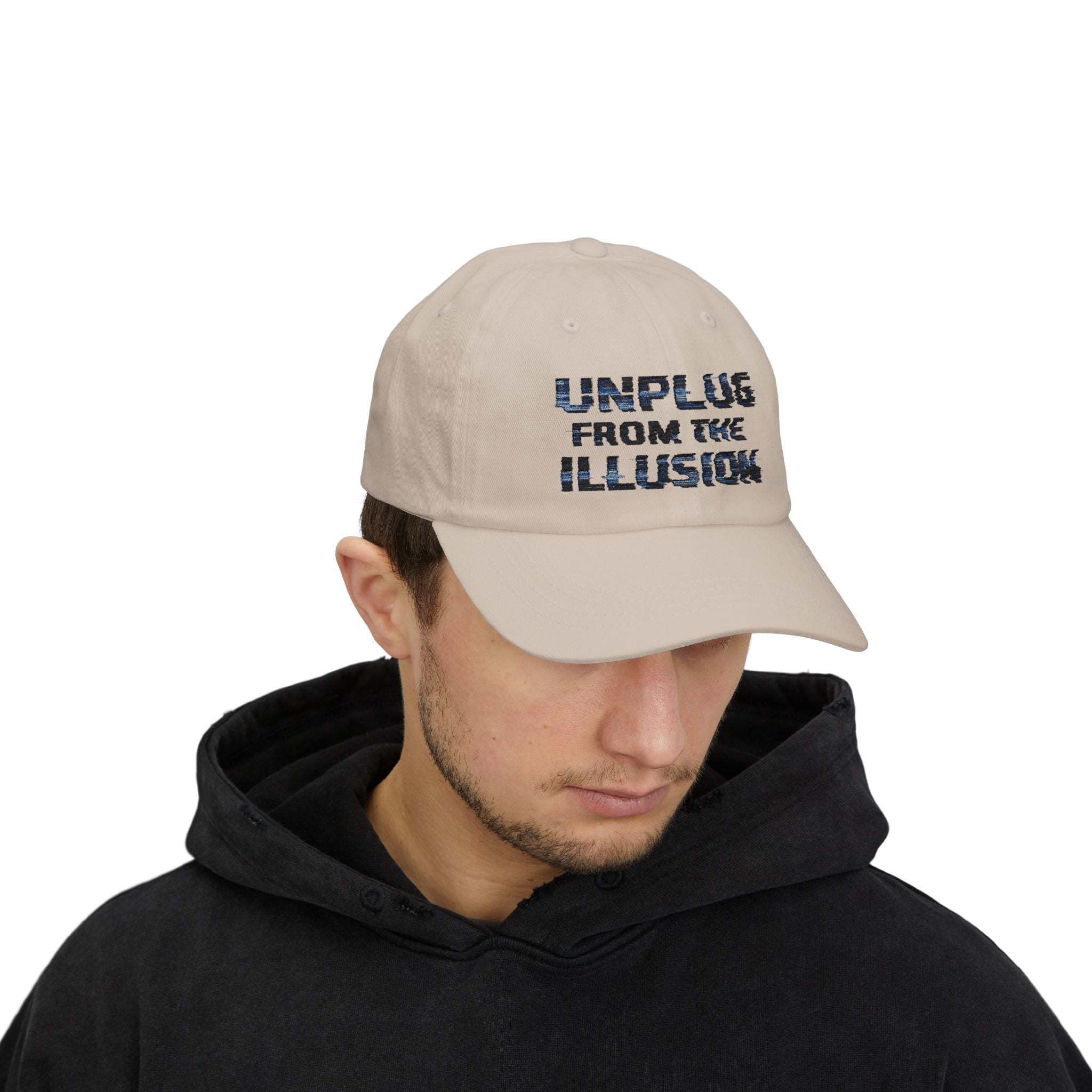 Unplug From The Illusion Dad Cap - Classic White Embroidered Baseball Hat