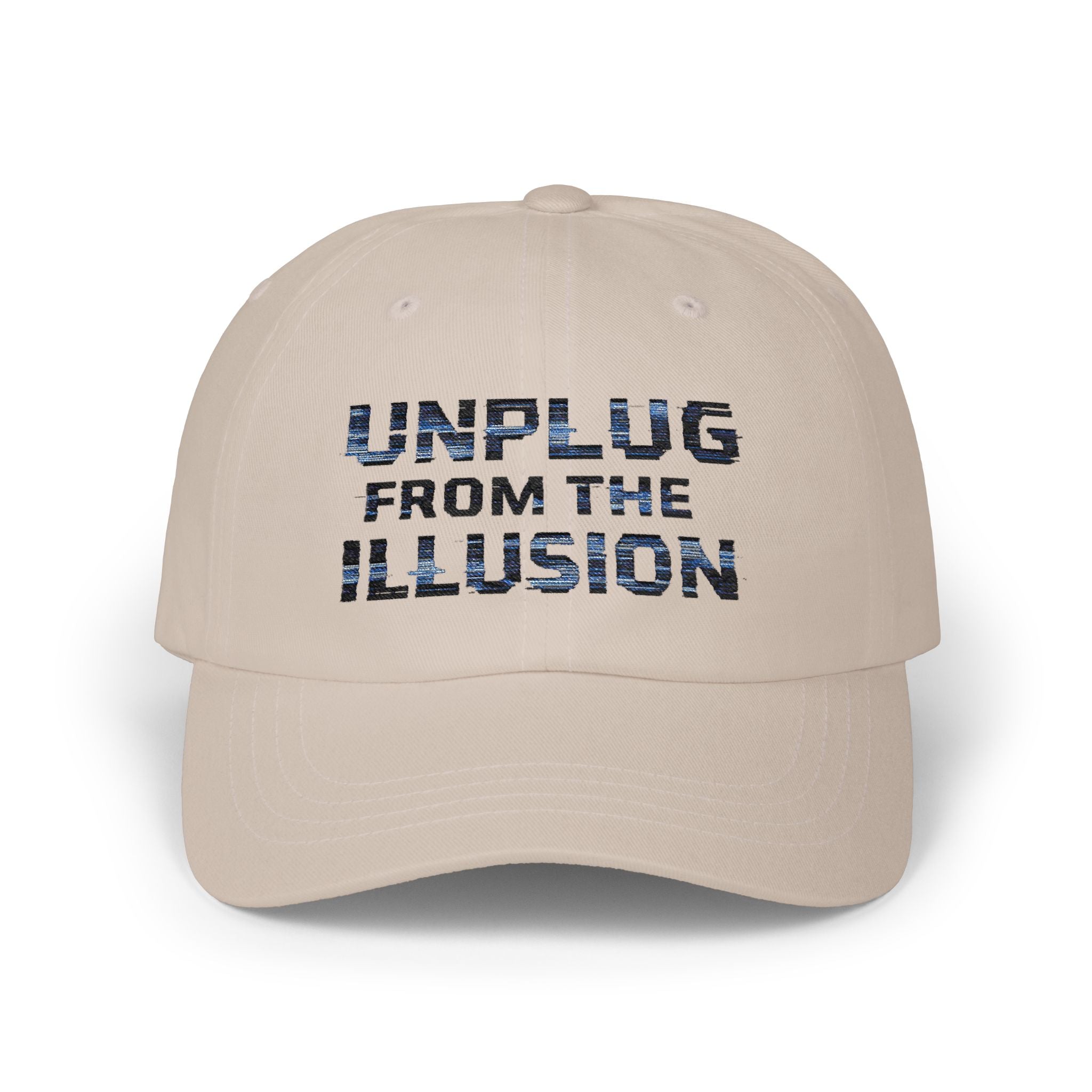 Unplug From The Illusion Dad Cap - Classic White Embroidered Baseball Hat
